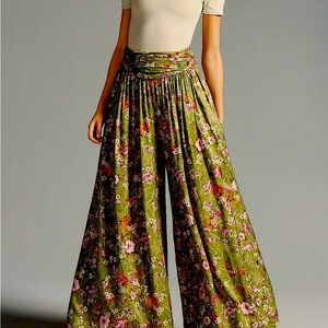 Anthropologie Scarf Wide Leg Pants